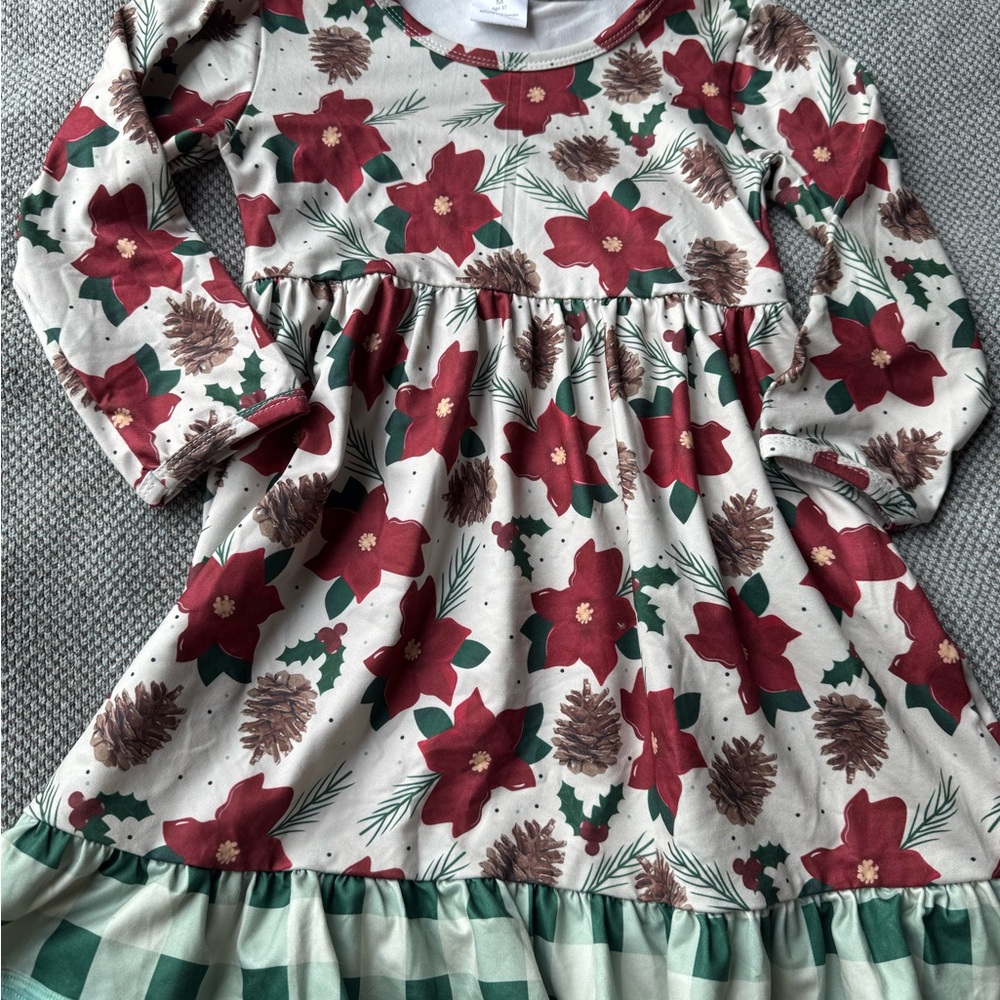 Poinsettia Christmas Dress Size 3T